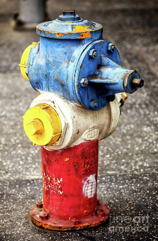 Hollywood Boulevard Hydrant Poster featuring the photograph Patriotic Hollywood Boulevard Hydrant by John Rizzuto