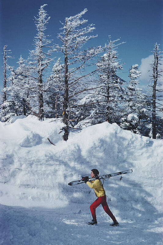 Winter Poster featuring the photograph Skier In Vermont by Slim Aarons