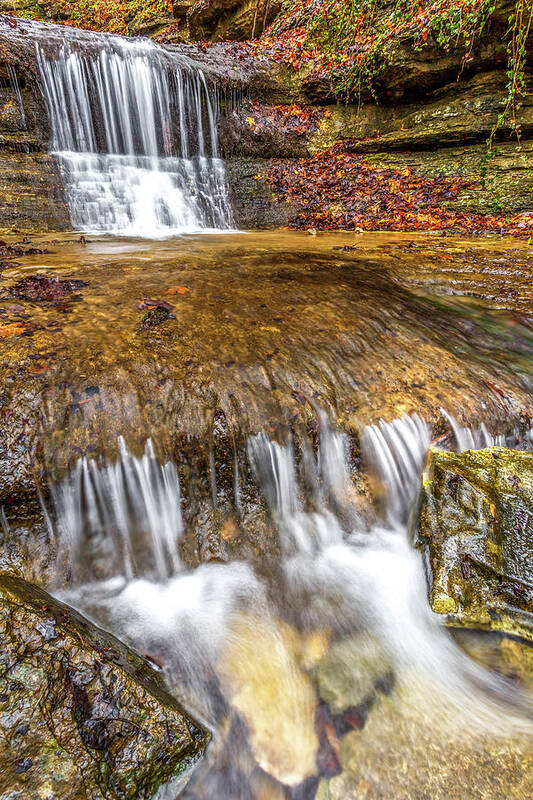 Water Fall Poster featuring the photograph Moving Past by Ed Newell