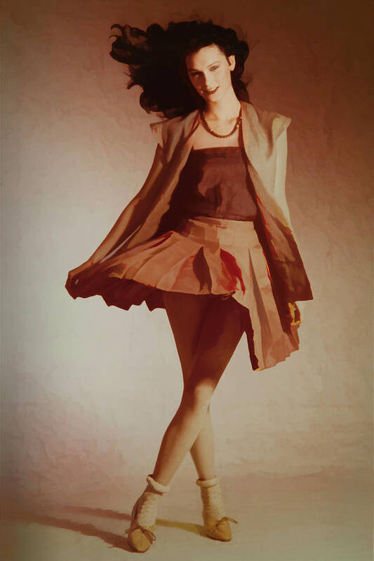 Perry Ellis Poster featuring the photograph Girl in Flared Skirt 1978 by Steve Ladner