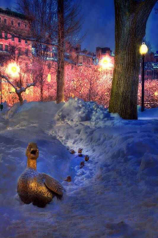 Make Way For Ducklings Poster featuring the photograph Make Way for Ducklings - Boston Public Garden by Joann Vitali