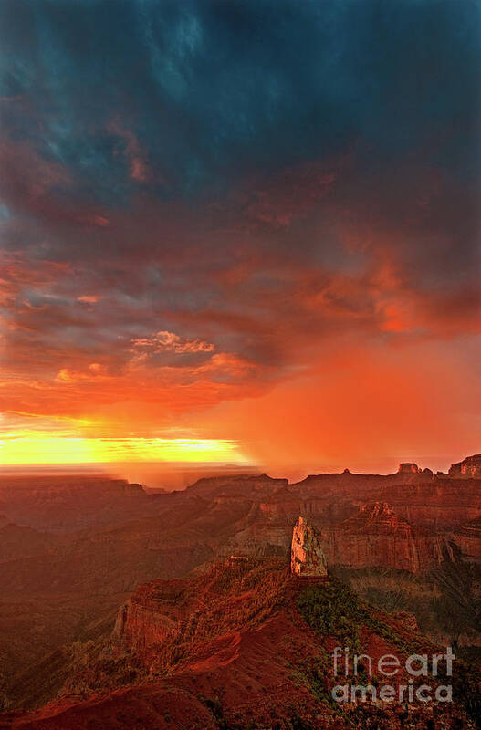 North America Poster featuring the photograph Sunrise Storm Point Imperial North Rim Grand Canyon NP Arizona by Dave Welling