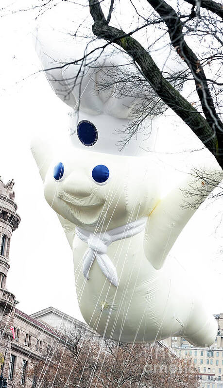 Macy's Thanksgiving Day Parade Poster featuring the photograph Pillsbury Doughboy Balloon at Macy's Thanksgiving Day Parade #4 by David Oppenheimer