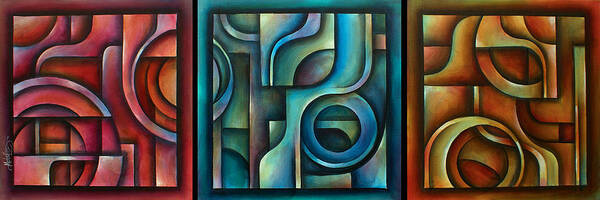 Geometric Poster featuring the painting ' Trilogy' by Michael Lang