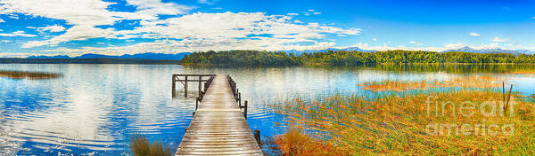 Landscape Poster featuring the photograph Lake Mahinapua #1 by MotHaiBaPhoto Prints