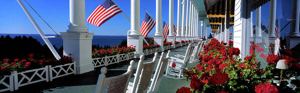 Photography Poster featuring the photograph Porch Of The Grand Hotel, Mackinac #1 by Panoramic Images