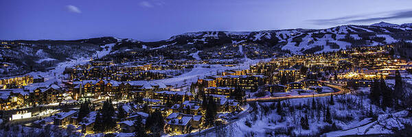 Panoramic Poster featuring the photograph Snowmass Village Panoramic #2 by Tom Cuccio