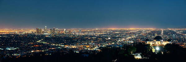 Architecture Poster featuring the photograph Los Angeles at night #20 by Songquan Deng