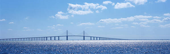 Photography Poster featuring the photograph Bridge Across A Bay, Sunshine Skyway by Panoramic Images