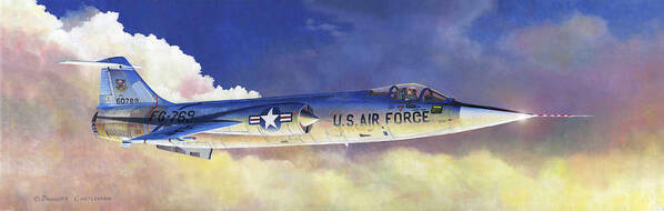 Aviation Poster featuring the painting Lockheed F-104A Starfighter by Douglas Castleman