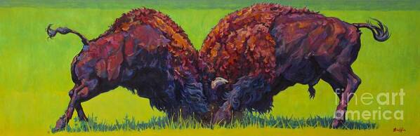 Bison Poster featuring the painting Love Rights IIi by Patricia A Griffin