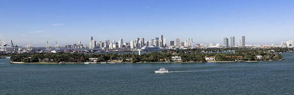 Miami Poster featuring the photograph Miami Daytime Panorama by Gary Dean Mercer Clark