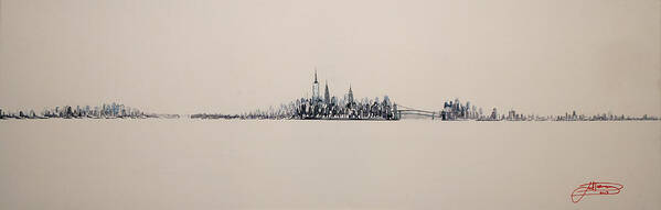 Art Poster featuring the painting New York City Skyline. by Jack Diamond