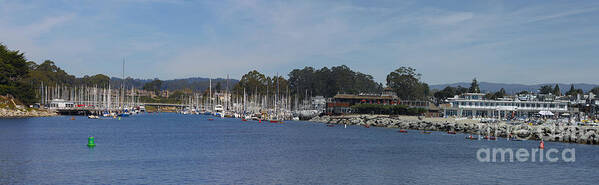 Panorama Poster featuring the photograph pr 204- Santa Cruz Harbor pano by Chris Berry
