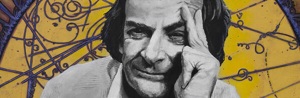 Feynman Poster featuring the painting QED- Richard Phillips Feynman by Simon Kregar
