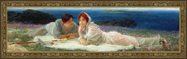 Seaside Romance Poster featuring the digital art Seaside romance by MotionAge Designs