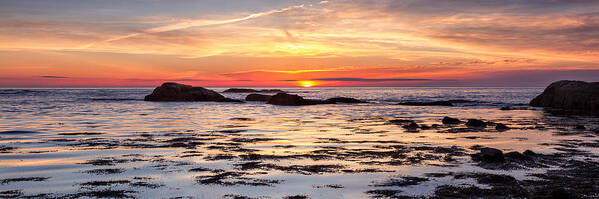 Rye New Hampshire Poster featuring the photograph Sunrise Silhouettes Odiorne Point by Jeff Sinon