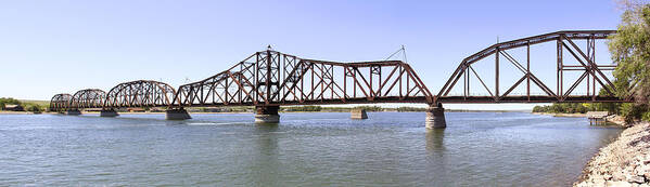 Railroad Poster featuring the photograph The Chicago and North Western Railroad Bridge Panoramic by Mike McGlothlen