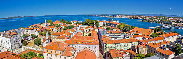 Zadar Poster featuring the photograph Town of Zadar panoramic view by Brch Photography