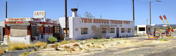 Gas Station Poster featuring the photograph Twin Arrows Trading Post by Mike McGlothlen