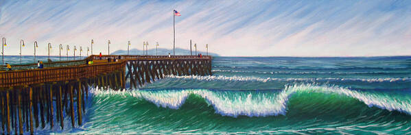 Pier Poster featuring the painting Ventura Pier by Kevin Hughes