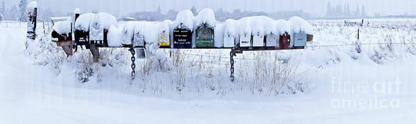 Photography Poster featuring the photograph Winter Mailbox Panorama by Sean Griffin