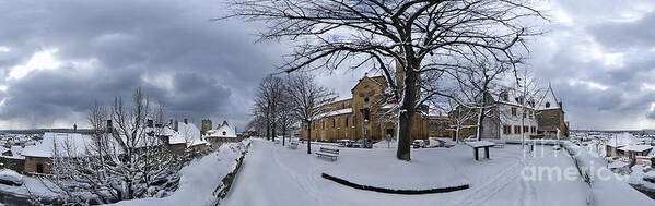 Collegiale De Neuchatel Poster featuring the photograph Winter storm by Charles Lupica