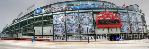 Wrigley Field Poster featuring the photograph Wrigley Field on Clark by David Bearden