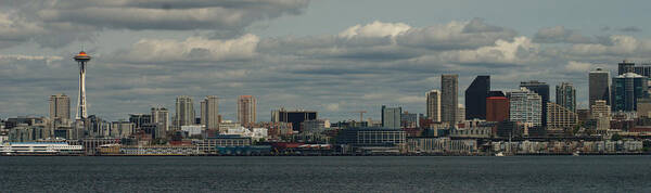 Panorama Poster featuring the photograph Seattle Panorama 2 by Michael Merry