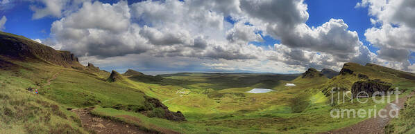 Quiraing Poster featuring the photograph Quiraing and Trotternish - Panorama by Maria Gaellman