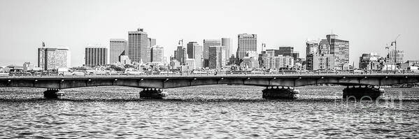America Poster featuring the photograph Boston Skyline Black and White Panorama Photo #2 by Paul Velgos