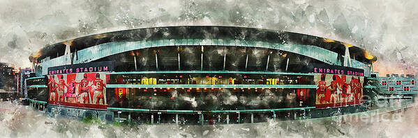 The Emirates Stadium Poster featuring the digital art The Emirates Stadium by Airpower Art