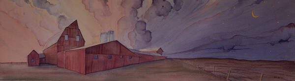 Farm Poster featuring the painting Barns and Silos by Scott Kirby