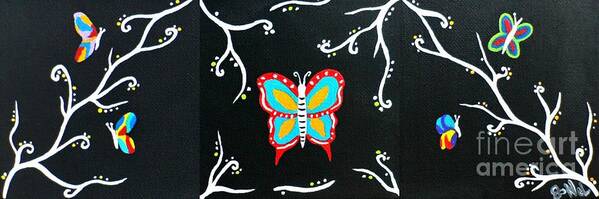 Butterfly Poster featuring the painting Colorflies by JoNeL Art