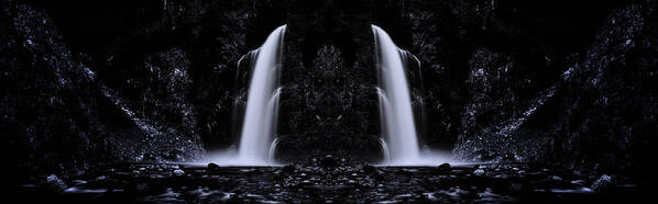 Mountain Poster featuring the digital art Devil Falls by Pelo Blanco Photo