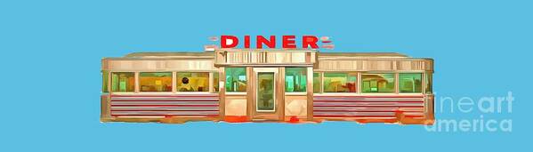 Vintage Poster featuring the painting Diner Tee by Edward Fielding