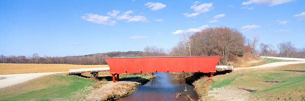 Photography Poster featuring the photograph Hogback Covered Bridge, Madison County by Panoramic Images