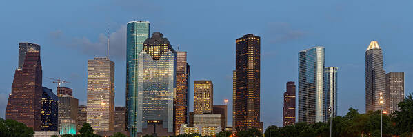 Houston Texas Poster featuring the photograph Houston Skyline Panorama by Jonathan Davison