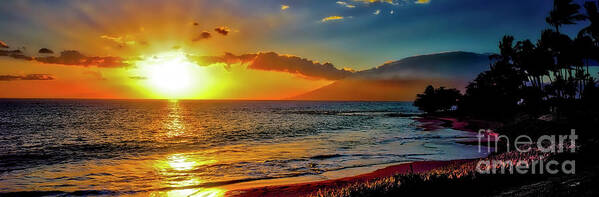 Maui Poster featuring the photograph Maui wedding beach sunset by Tom Jelen