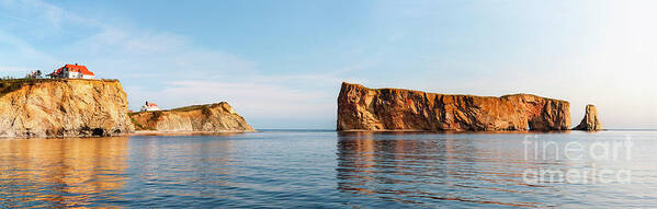 Perce Rock Poster featuring the photograph Perce Rock at Gaspe Peninsula by Elena Elisseeva