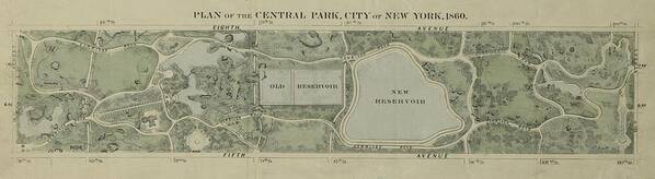 Plan Of Central Park City Of New York 1860 Poster By Duncan Pearson