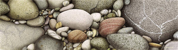 Jon Q Wright Poster featuring the painting Shore Stones by JQ Licensing