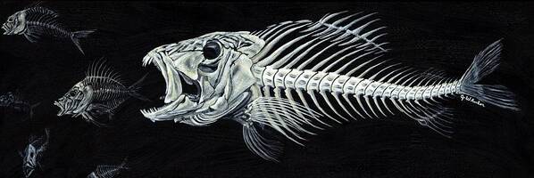 Fish Poster featuring the painting Skeletail by JoAnn Wheeler