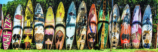 Hawaii Islands Poster featuring the photograph Surfboard Fence Maui Hawaii by Peter Dang