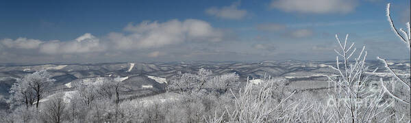 Winter Scene Poster featuring the photograph Vista view on West Virginia mountains by Dan Friend