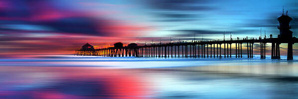 Ocean Pier Poster featuring the photograph Huntington Pastels #2 by Sean Davey