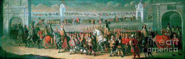 Marching Poster featuring the drawing Charles II Processing From The Tower by Print Collector