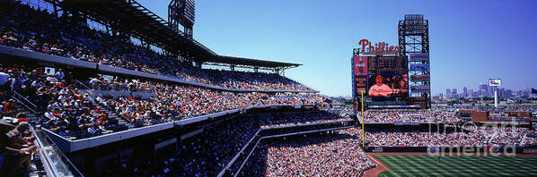 Panoramic Poster featuring the photograph New York Mets V Philadelphia Phillies by Jerry Driendl