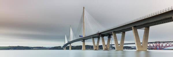 Bridge Poster featuring the photograph Queensferry Crossing Bridge 3-1 by Grant Glendinning