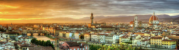 Florence Poster featuring the photograph Sunset in Florence by Weston Westmoreland